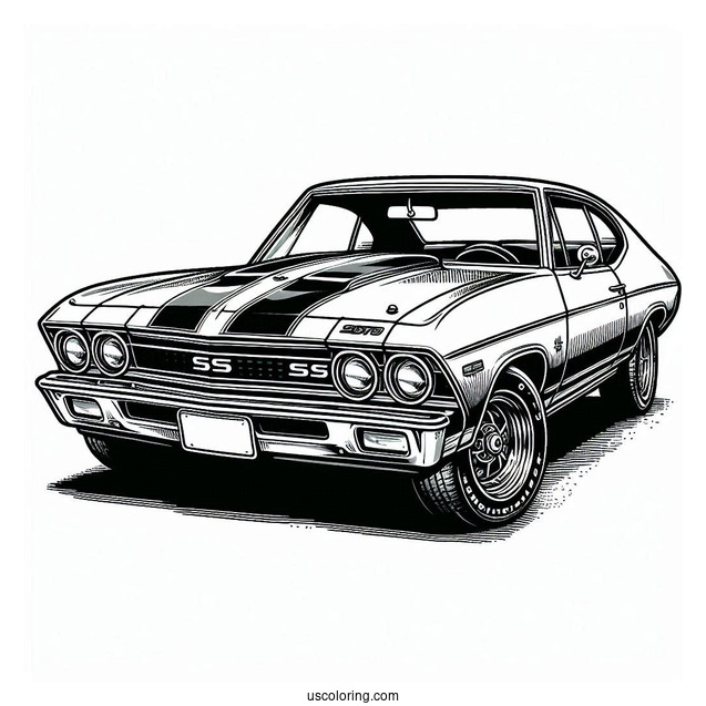 Vintage Chevrolet Chevelle SS Coloring Page