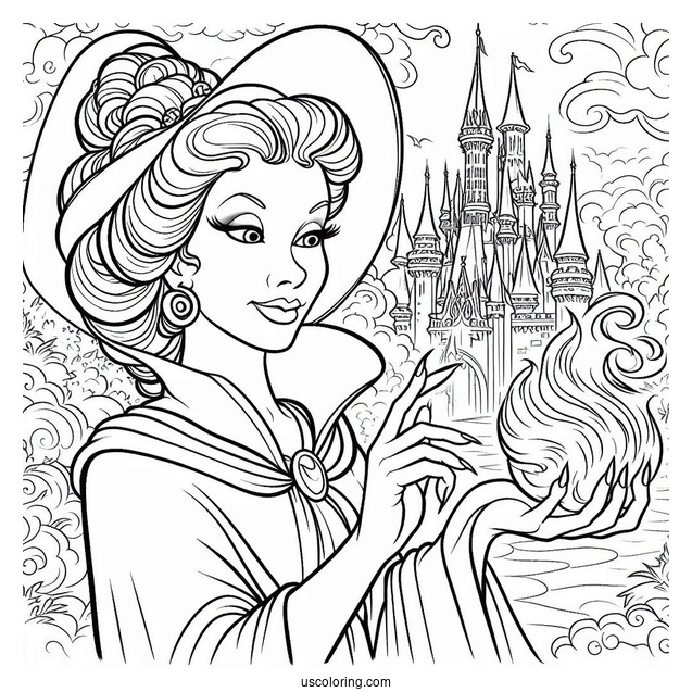 Coloring Page Of The Wicked Stepmother From Cinderella