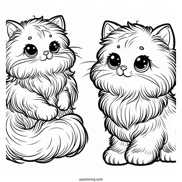 Coloring Page Of Furry Cat