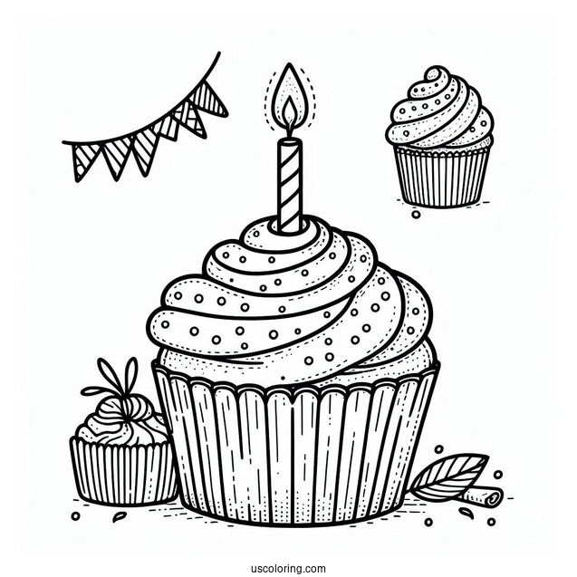 Birthday Cupcake With Candle