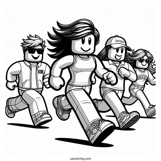 Running Characters With Roblox Logo