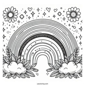 Realistic Looking Rainbow Coloring Page