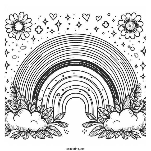 Realistic Looking Rainbow Coloring Page