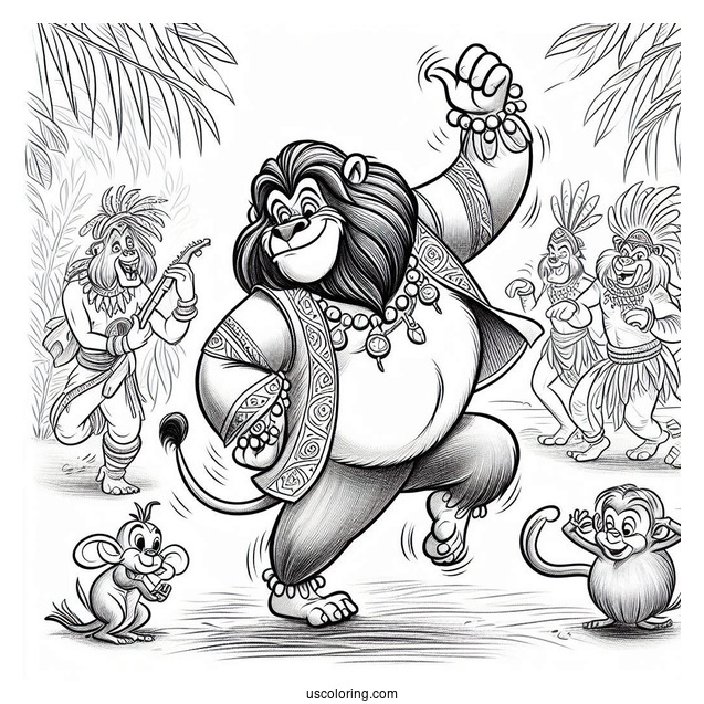 Jungle Book Coloring Page Of King Louie Of Jungle Book Dancing