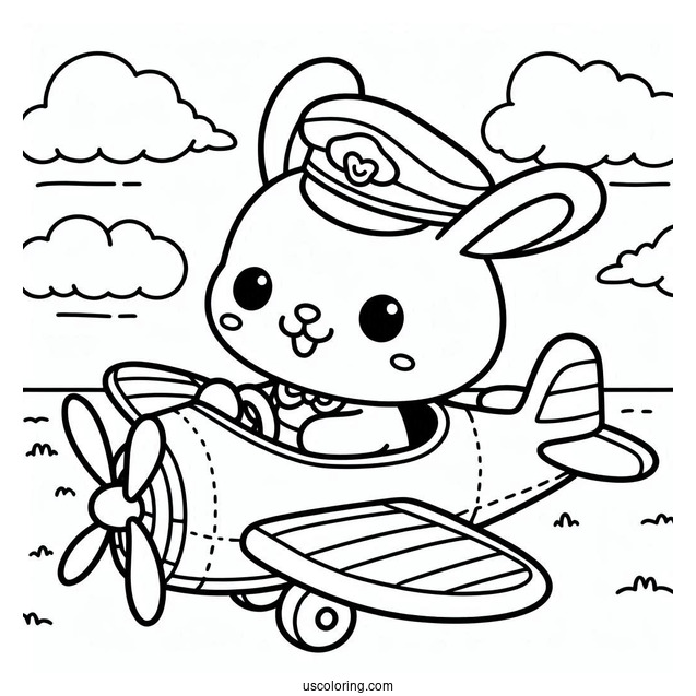 Sunny Bunnies Coloring Page Of Hopper On An Airplane