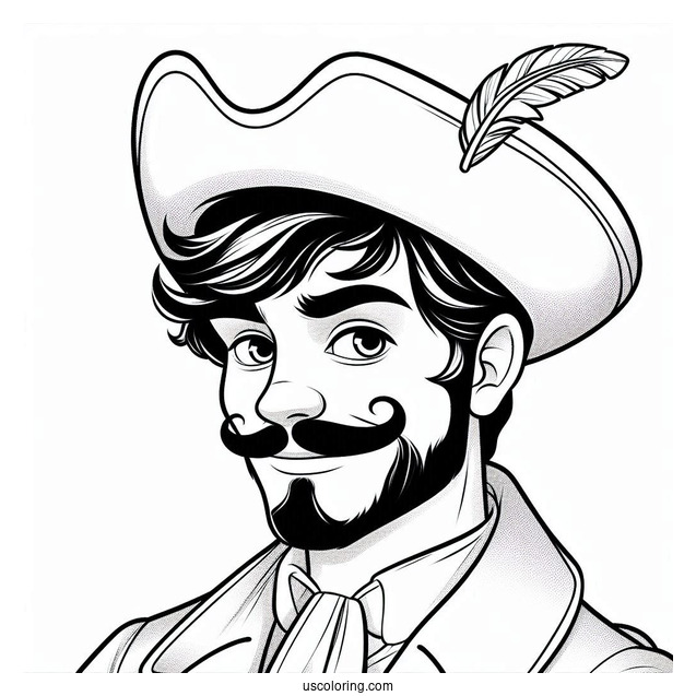 Easy Coloring Page Of Captain Hook For Kids