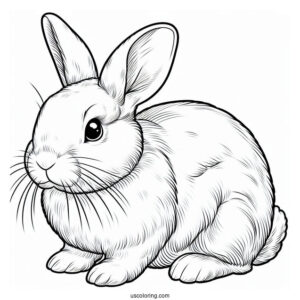 Simple Outline Of Realistic Rabbit