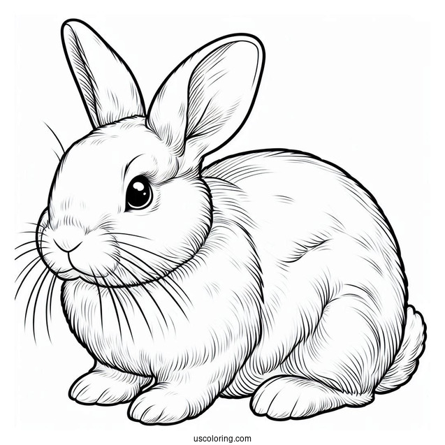 Simple Outline Of Realistic Rabbit