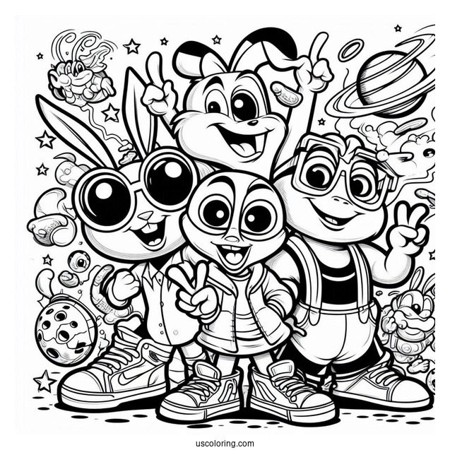 Space Jam Nerdlucks Coloring Page For Kids