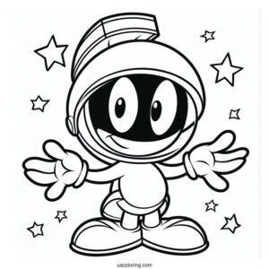 Marvin The Martian Outline Coloring Sheet For Preschoolers