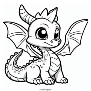 Cute Spyro The Dragon Coloring Sheet
