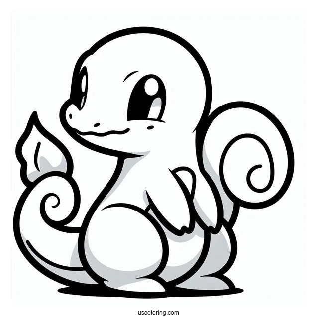Simple Charmeleon Outline Coloring In For Preschoolers