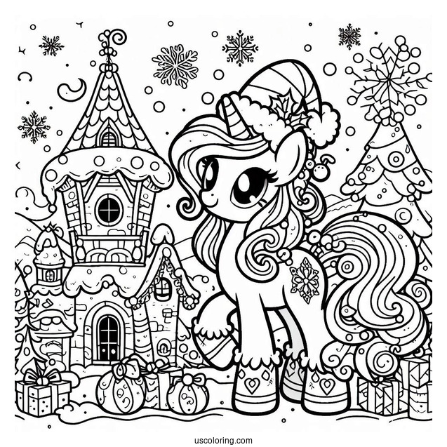 Christmas Themed My Little Pony to Color