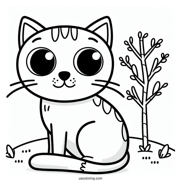 Easy Pete The Cat Coloring Page For Preschoolers