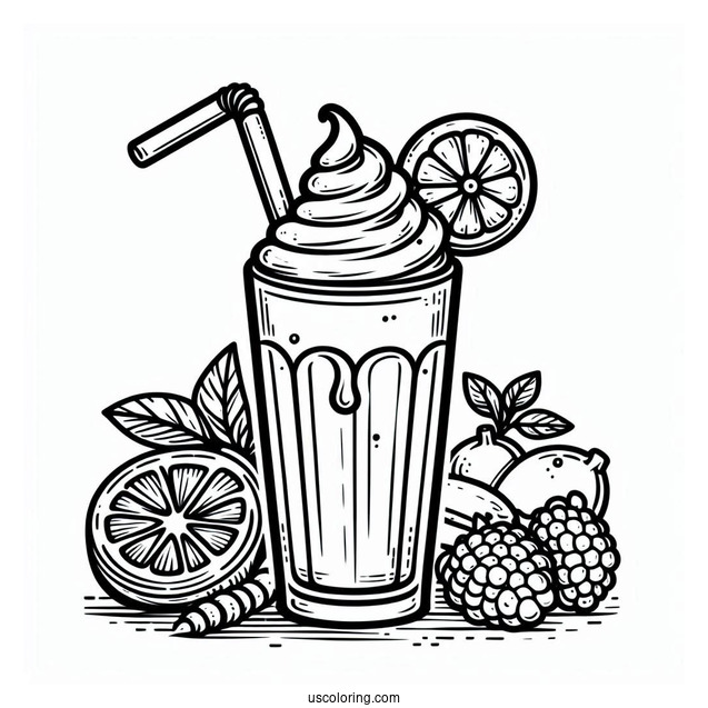 Milkshake Coloring Picture