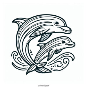 Striped Dolphin Coloring Page