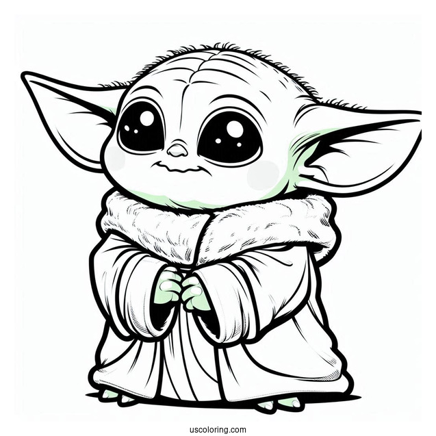 Kawaii Baby Yoda To Color