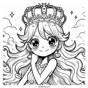 Luffy Coloring Page With Nami Wearing Crowns