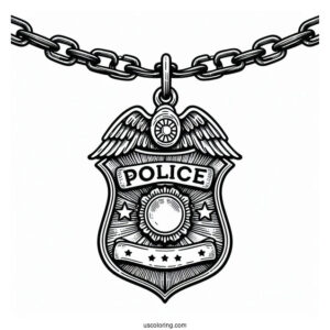 Hanging Police Officer Badge On Chain