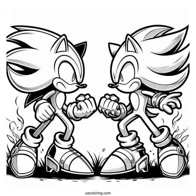 Sonic Vs Metal Sonic Coloring Page