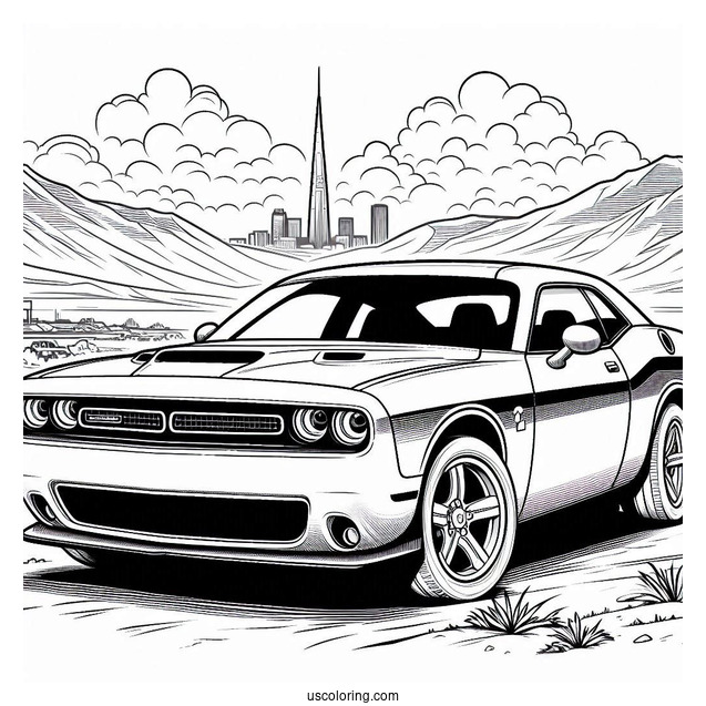 Dodge Challenger Coloring Sheet For Kids