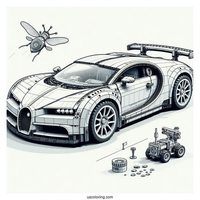 LEGO 42083 Technic Bugatti Coloring Page Chiron