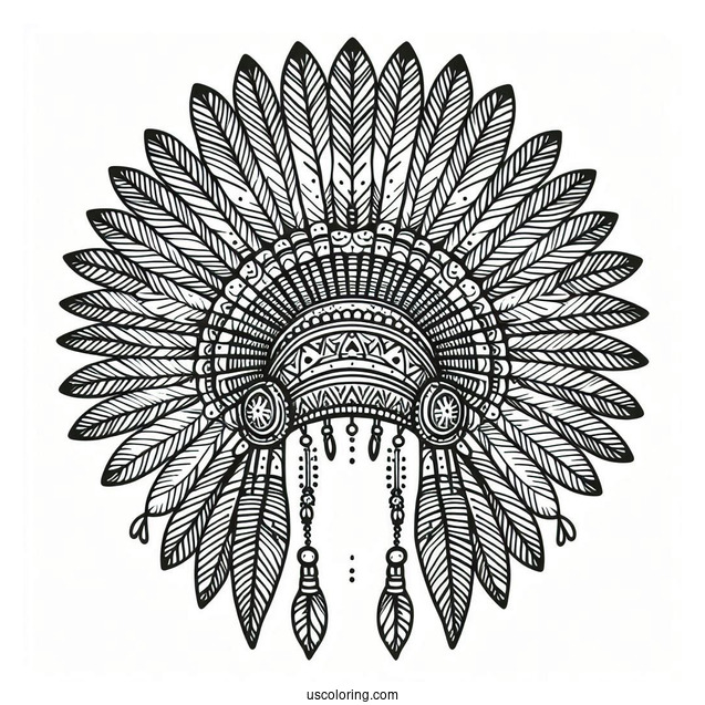 Native American Coloring Page Headdress