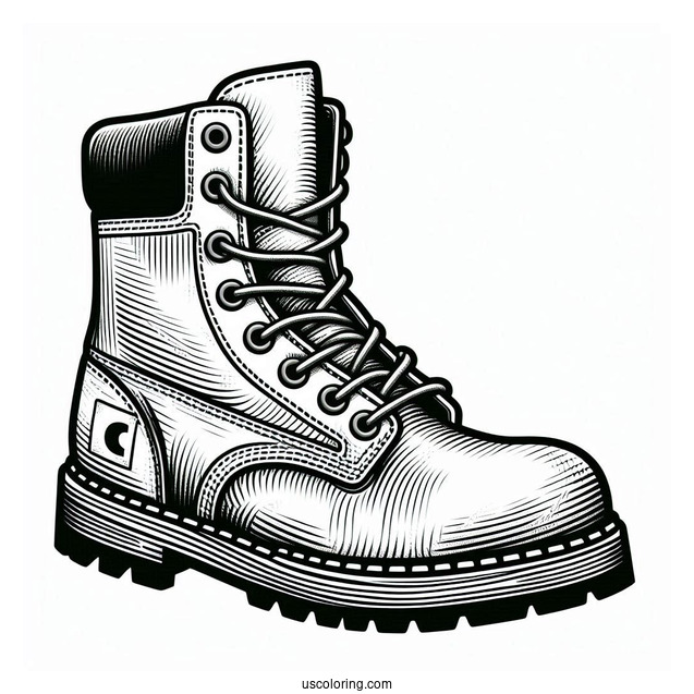 Carhartt Boot Coloring In FOr Kids