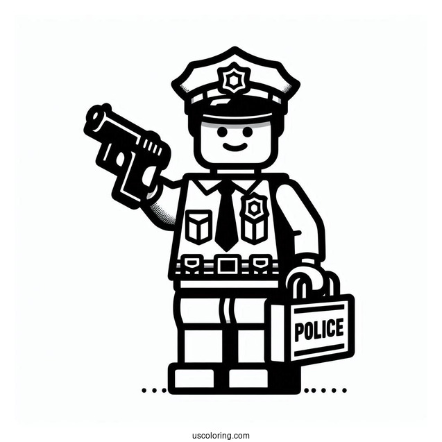 Lego Police Officer To Color