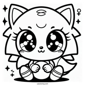 Kawaii Baby Sonic Coloring Page For Kids