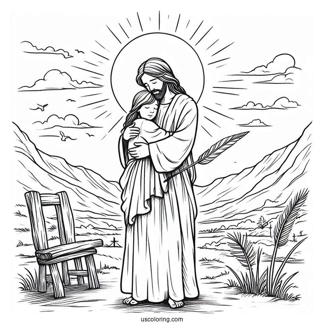 Loving Jesus Coloring Page In Nature