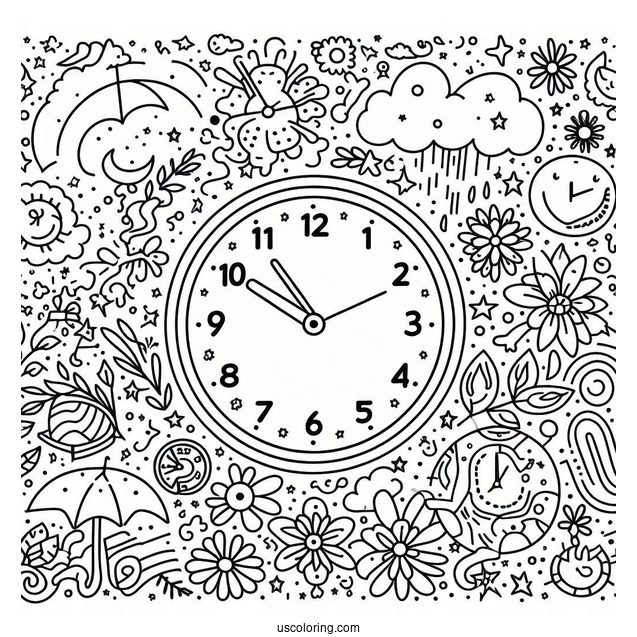 How To Tell The Time Coloring Page