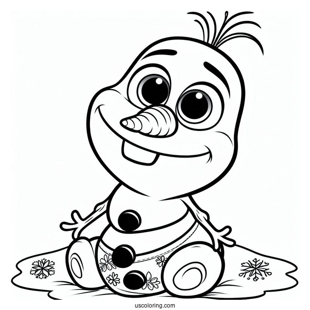 Cute Baby Olaf To Color For Preschoolers