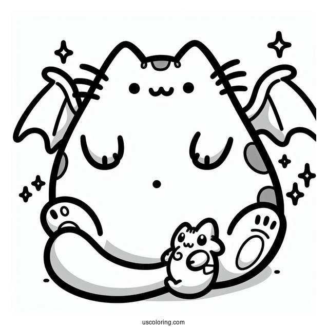 Pusheen Charizard Pokemon Coloring Sheet