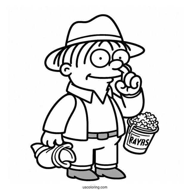 Simpsons Coloring Pages Of Ralph Wiggum Picking His Nose For Kids