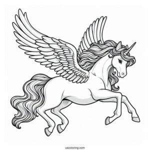 Majestic Pegasus Coloring Page With Large Wings