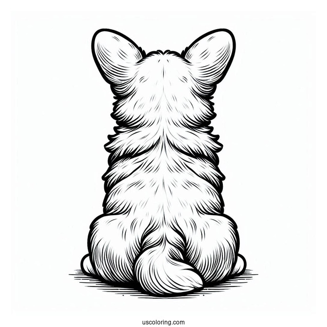 Back View Of Cute Corgi