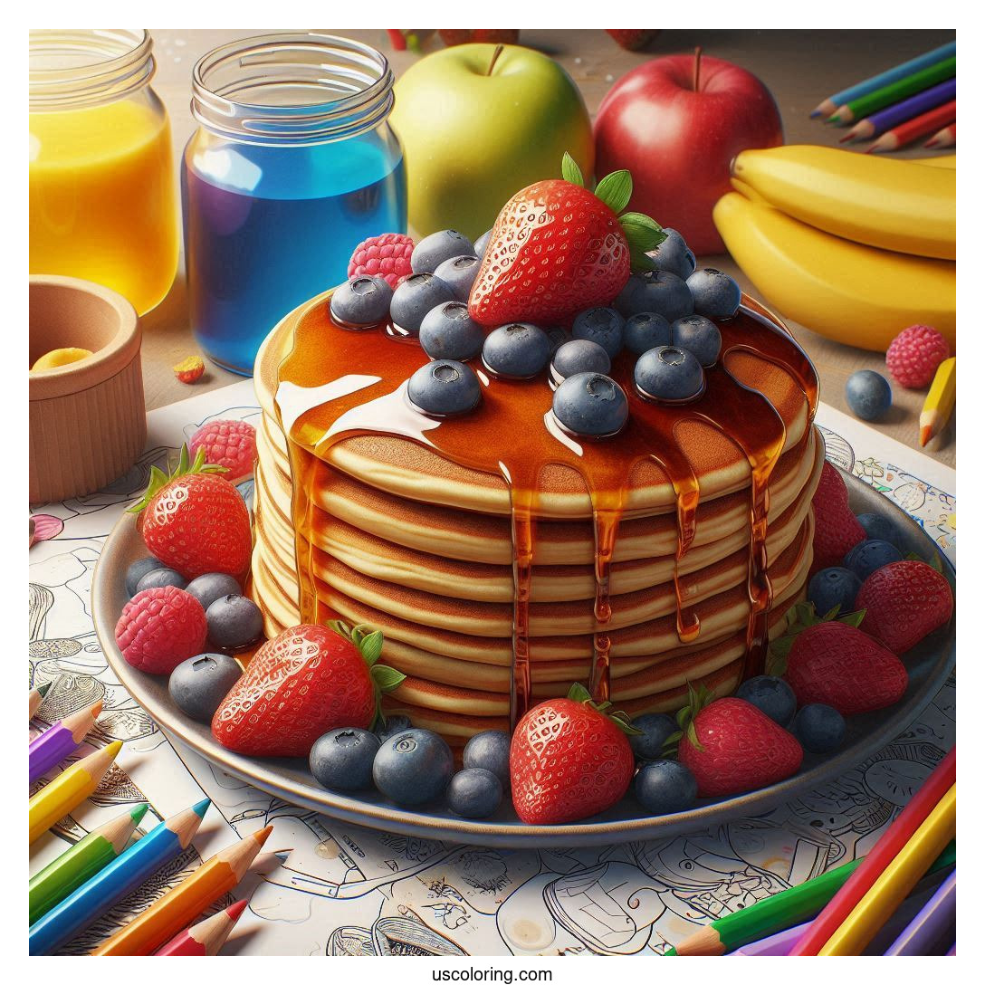 Pancake Coloring Pages Featured Image