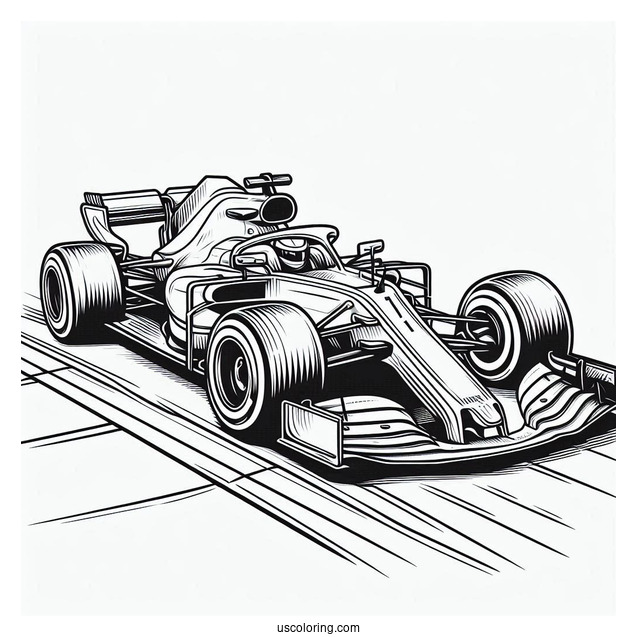Coloring Page Of F1 Racing Car