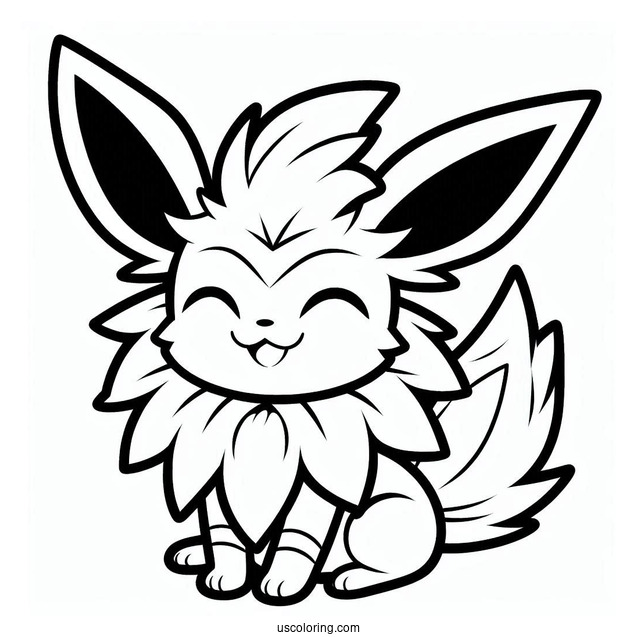 Jolteon Coloring Page Smiling At Sylveon For Kids