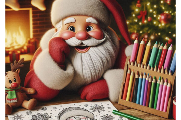 santa coloring pages featured image