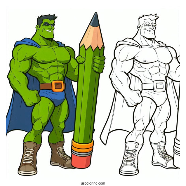 Simple Outline Of Incredible Hulk For Preschoolers