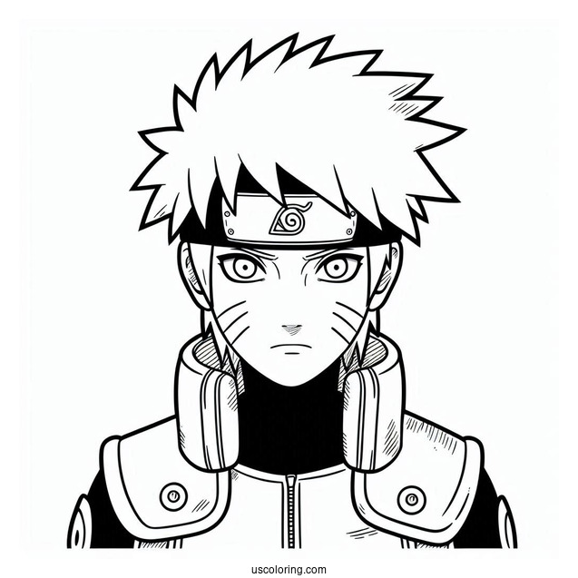 Easy Kakashi Coloring Page And Naruto Outline For Kids