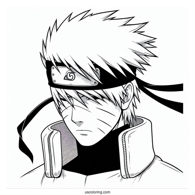 Hatake Kakashi Coloring Page Using Chidori For Kids
