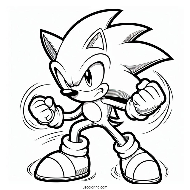 Sonic The Werehog In Fighting Stance Coloring Page