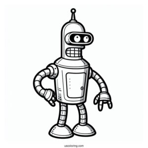 Bender The Robot From Futurama To Color