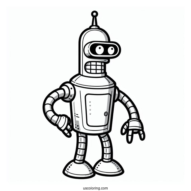 Bender The Robot From Futurama To Color