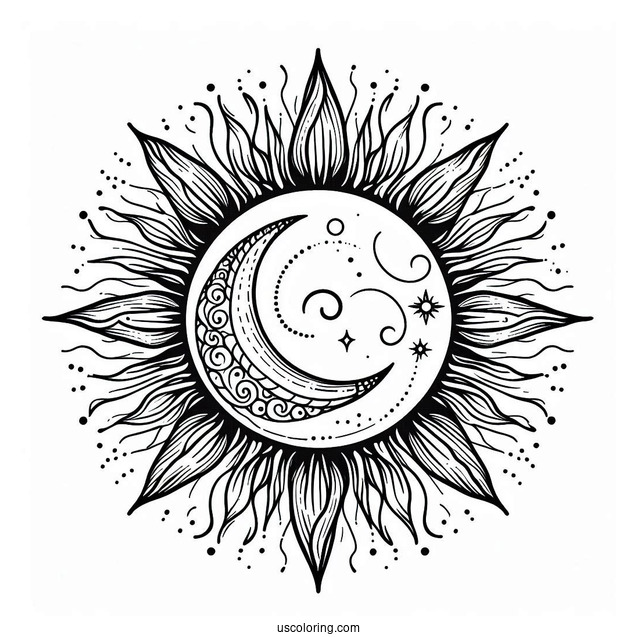 Crescent Moon In Front Of The Sun