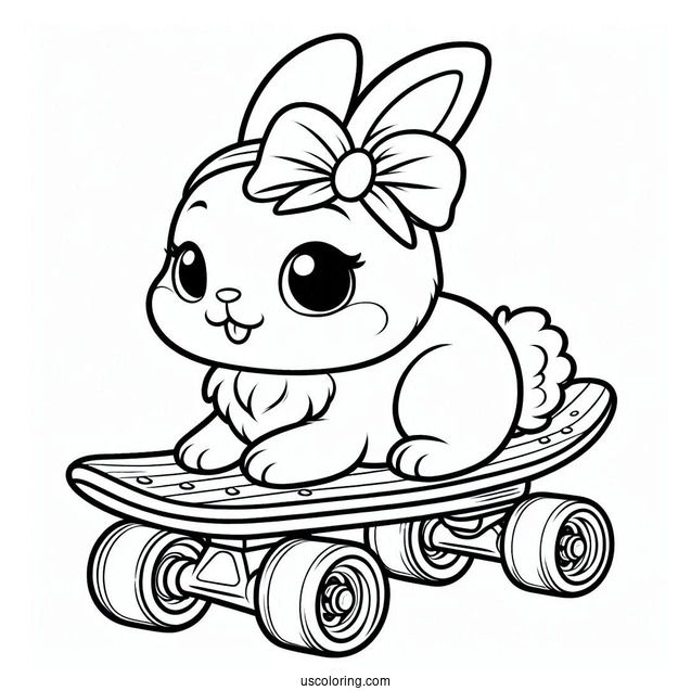 Sunny Bunnies Coloring Page Turbo On A Skateboard