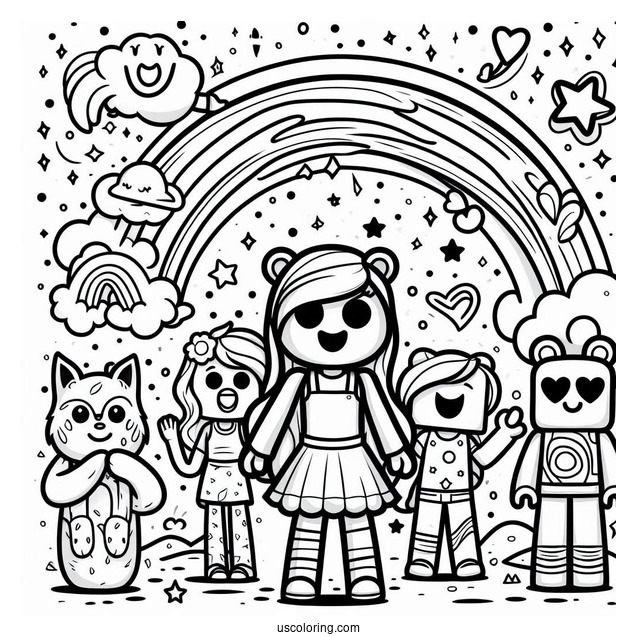 Blue Rainbow Friends Coloring Page Drooling Over Roblox Spy